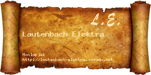 Lautenbach Elektra névjegykártya